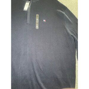Tommy Hilfiger Mens Navy Half-Zip Sweater 4XL 100% Cotton Knit Pullover